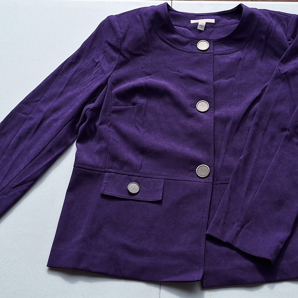 JM Collection Lavender Button-Up Blazer